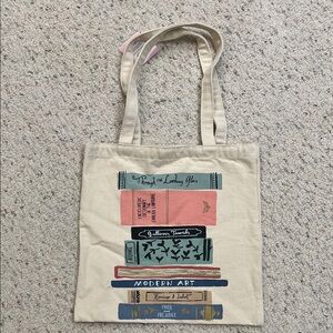 Kate Spade Book Lover CanvasTote Bag with Book Design